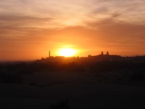 Beautiful sunsets guaranteed ... View from the Hotel Ríu Palace over the dunes to Maspalomas